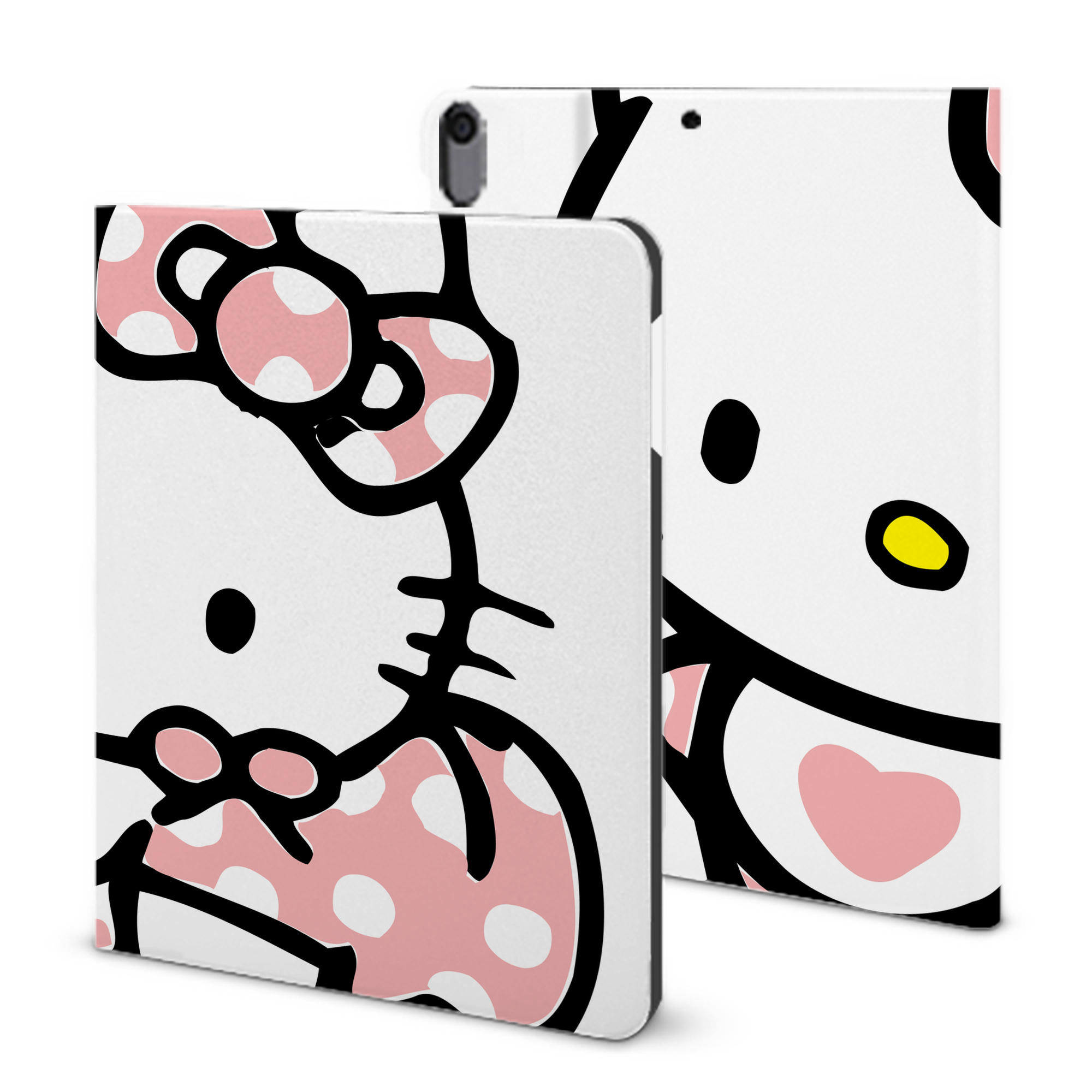 （画像用） Hello Kitty ハローキティ IPad ケース ブック型 PUレザー TPU 耐衝撃 軽量 薄型 ペン収納なし 全面保護 IPad 各モデル対応
